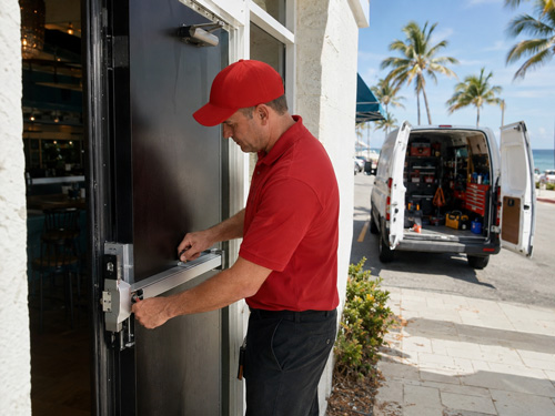 Commercial locksmith providing mobile business lock and access service